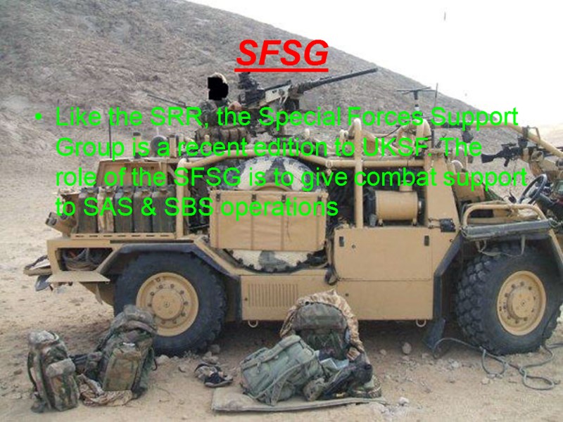 SFSG Like the SRR, the Special Forces Support Group is a recent edition to